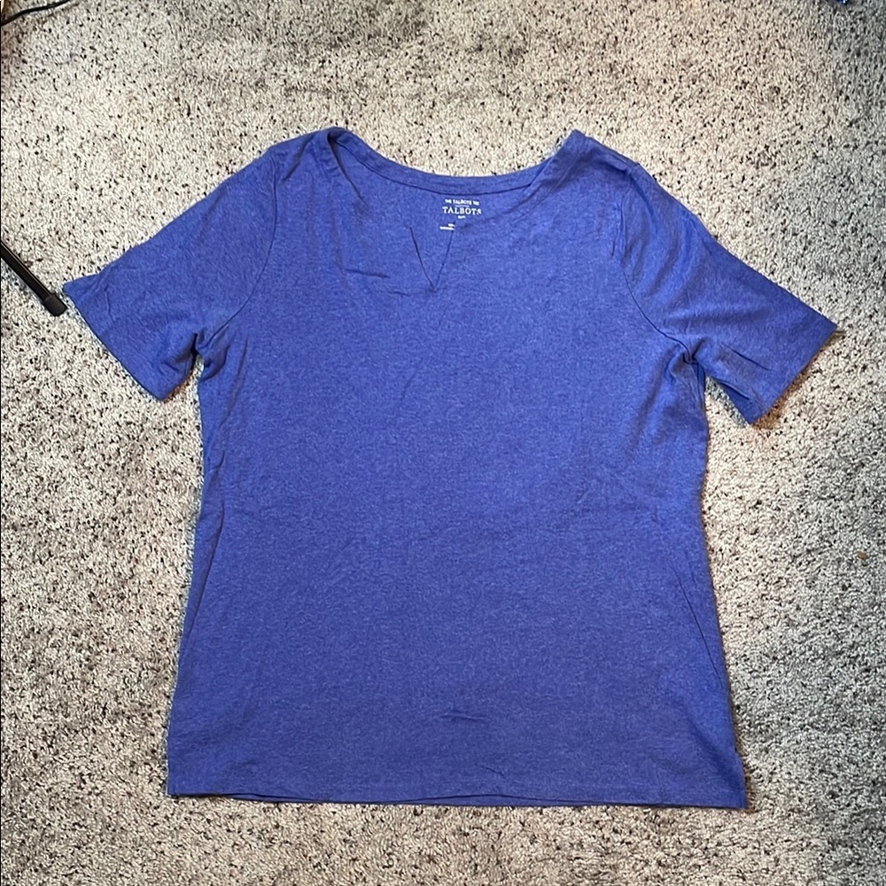 Talbots The Talbots Tee Blue Short Sleeve Top Plus Size 1X - Picture 1 of 4
